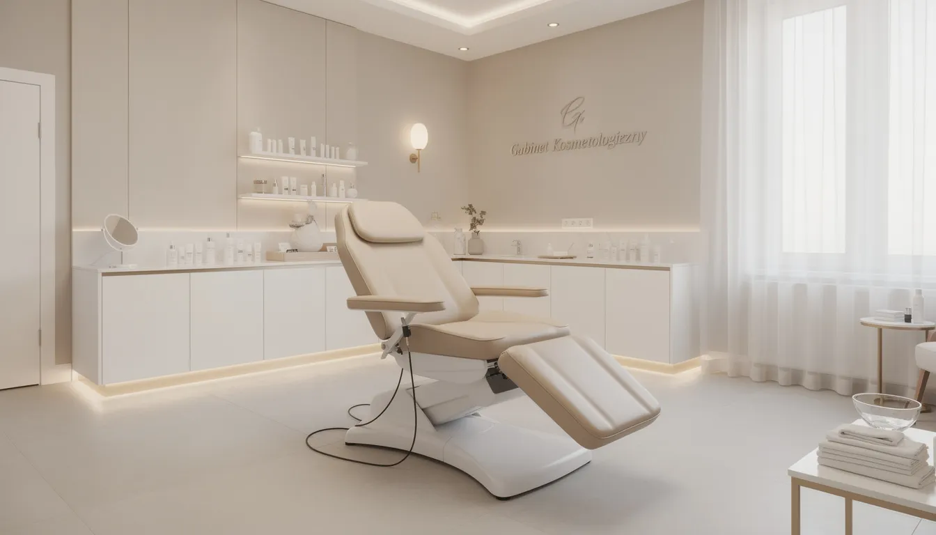 Gabinet kosmetologiczny w Warszawie Woli, wyposażony w wygodny fotel i delikatne oświetlenie, oferuje różnorodne zabiegi z zakresu medycyny estetycznej, takie jak mezoterapia igłowa oraz redukcja zmarszczek. Przyjazna atmosfera sprzyja relaksowi podczas zabiegów na skórę twarzy i okolic oczu.