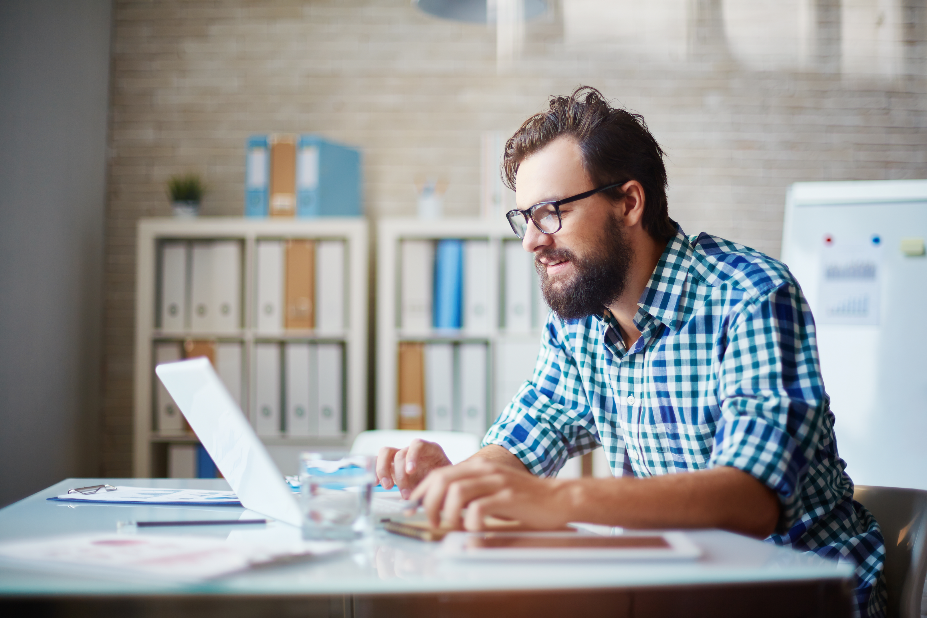 Man using laptop