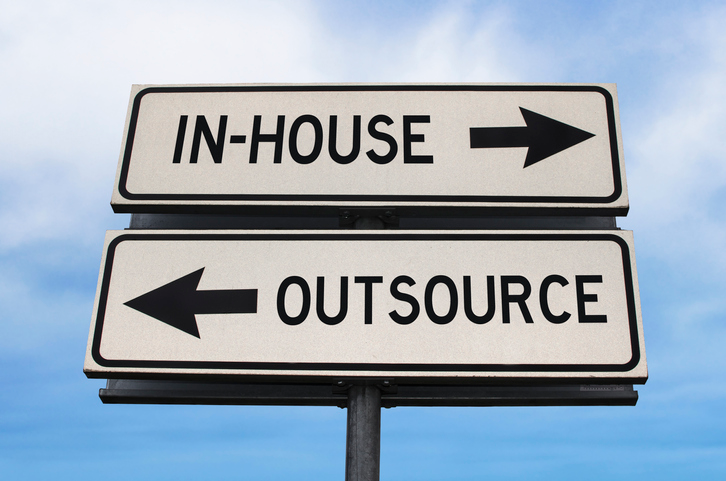 Sign for accountants who are deciding in house or outsourcing