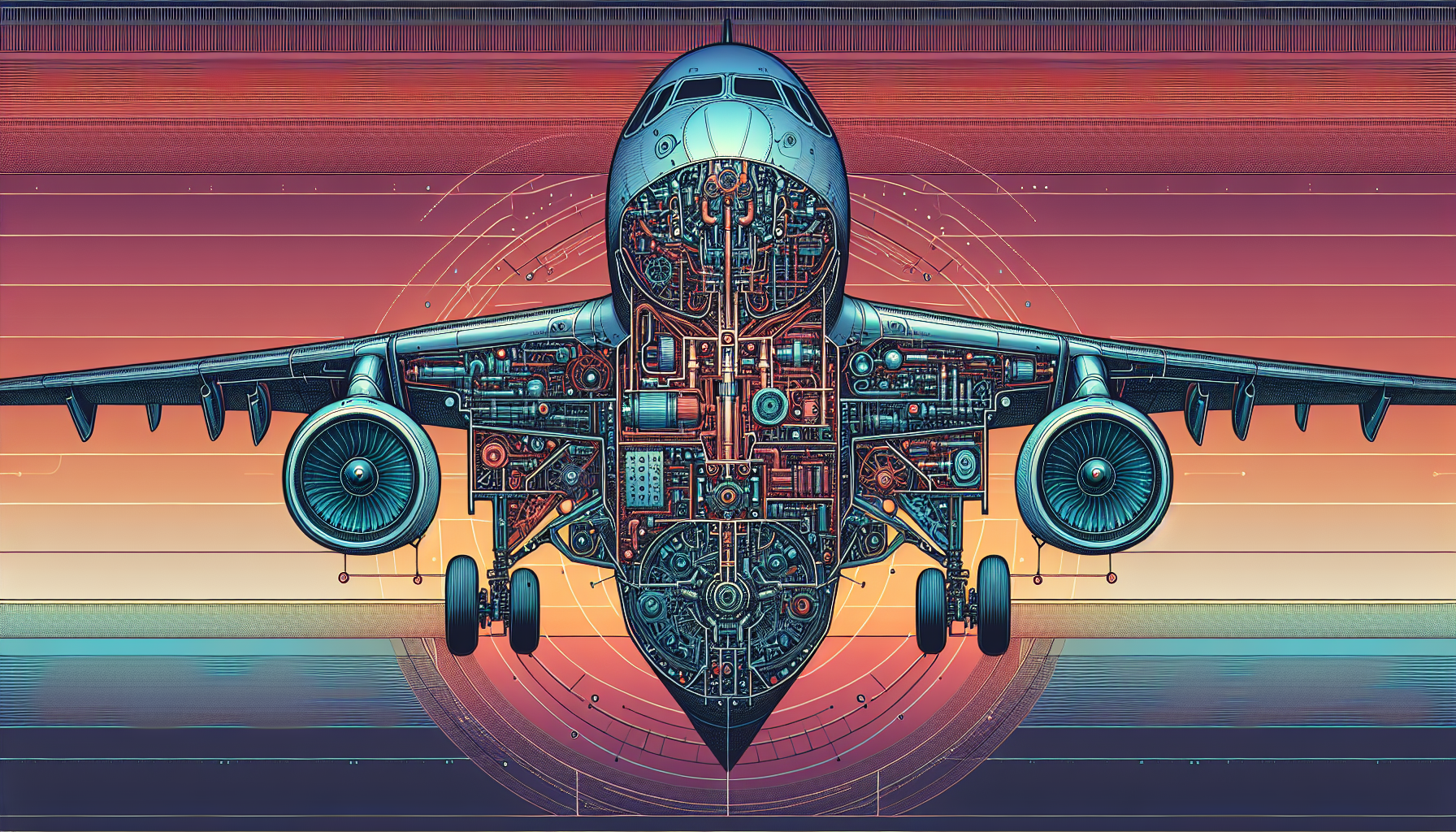 Illustration of multi-engine aircraft systems