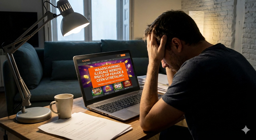Waarschuwing voor illegale goksites en illegale buitenlandse casino's zonder Nederlandse vergunning met risico op fraude en geen uitbetaling in Nederland