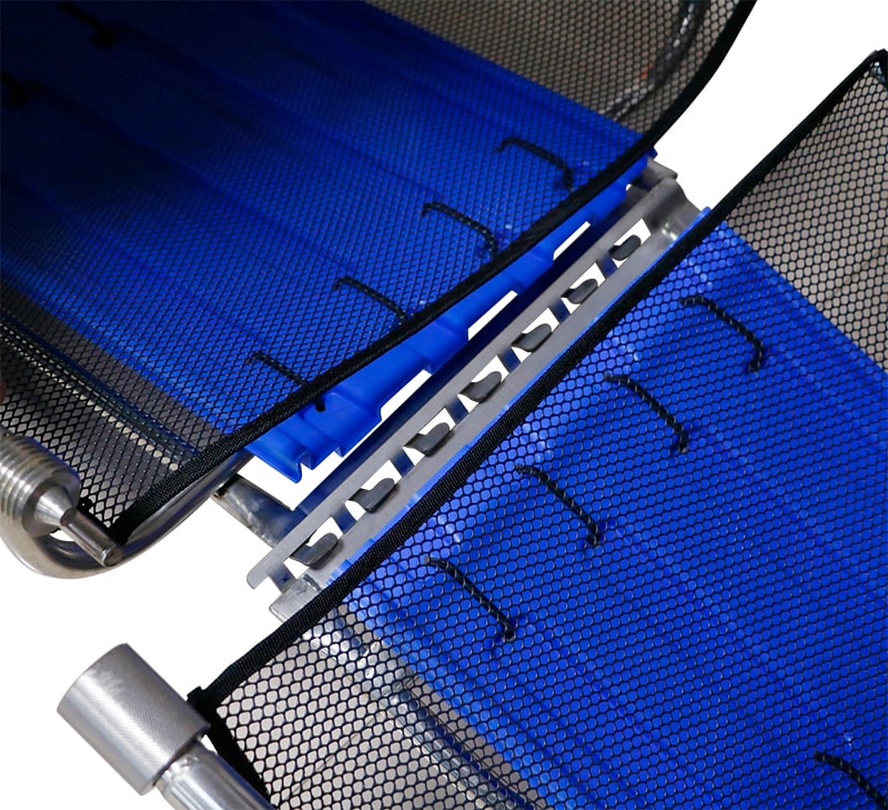 Close-up of the key features of a basket stretcher displayed.