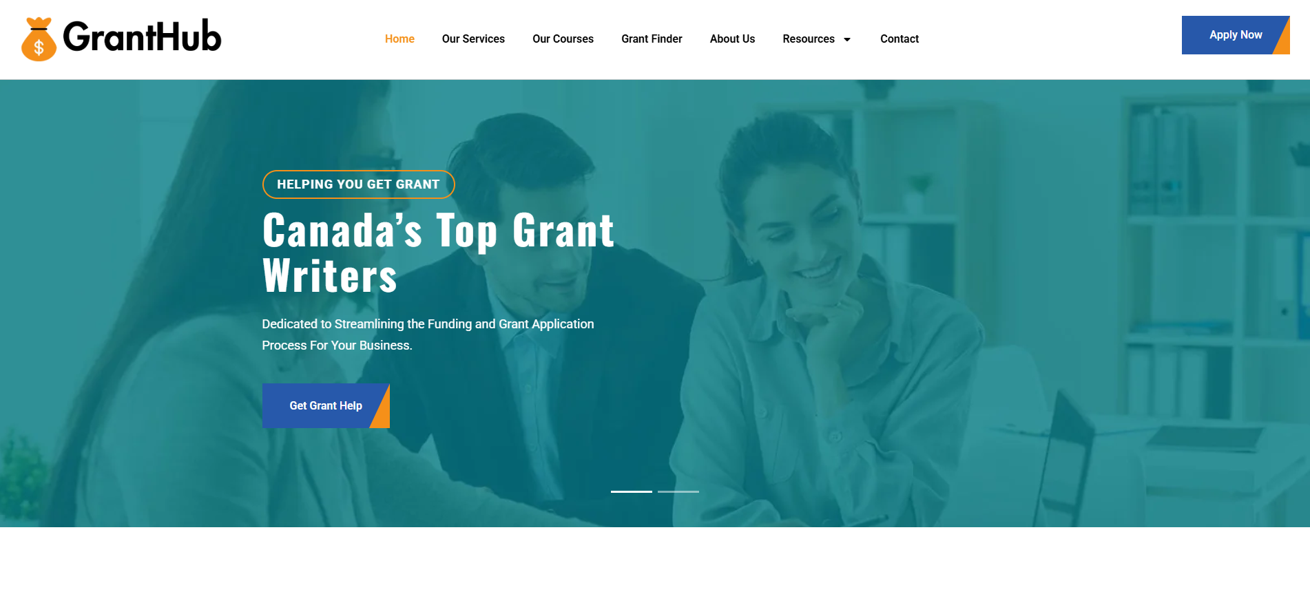 GrantHub - homepage