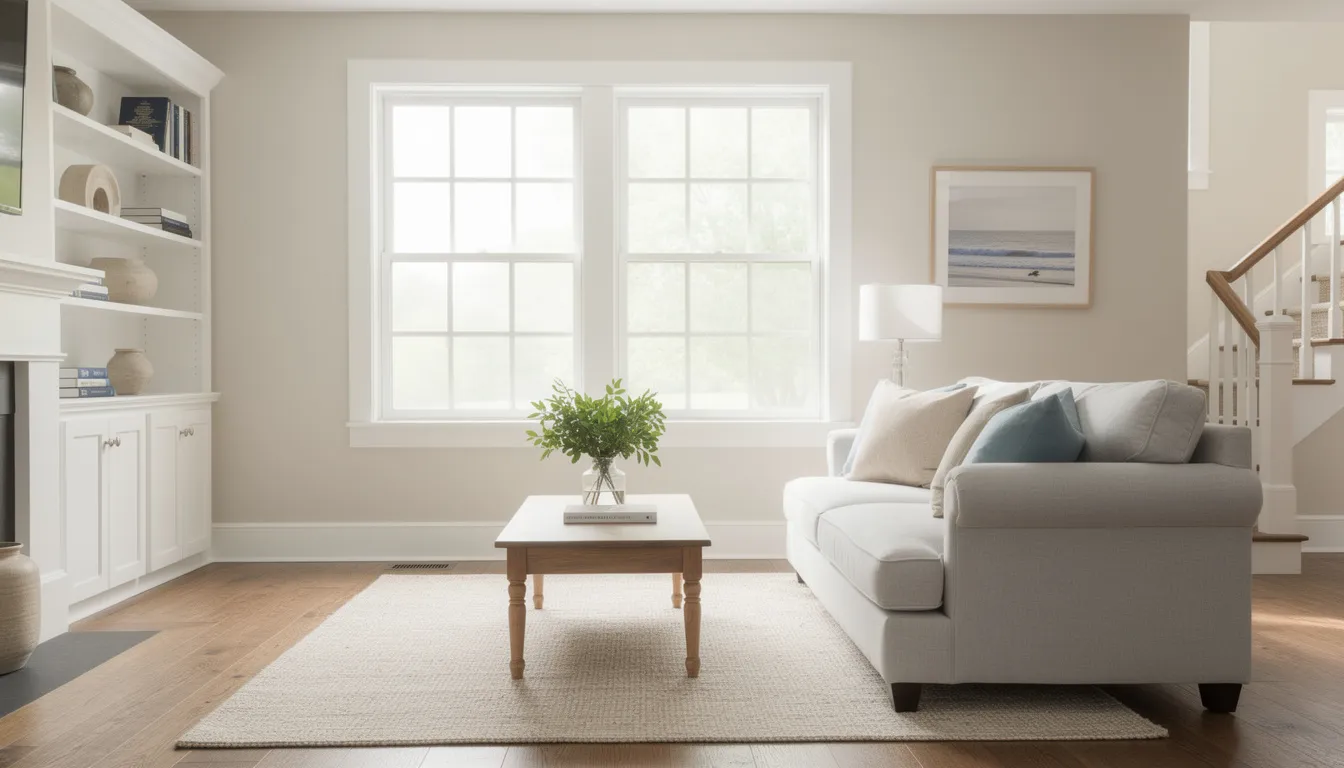 The image depicts a clean and clutter-free living room in a Connecticut home, showcasing a spacious environment free from unwanted items and excess junk. This serene setting highlights the benefits of professional junk removal services, making it an ideal space for relaxation and enjoyment.