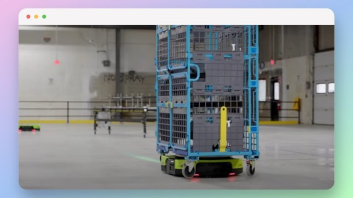 screenshot of amazon warehouse robots