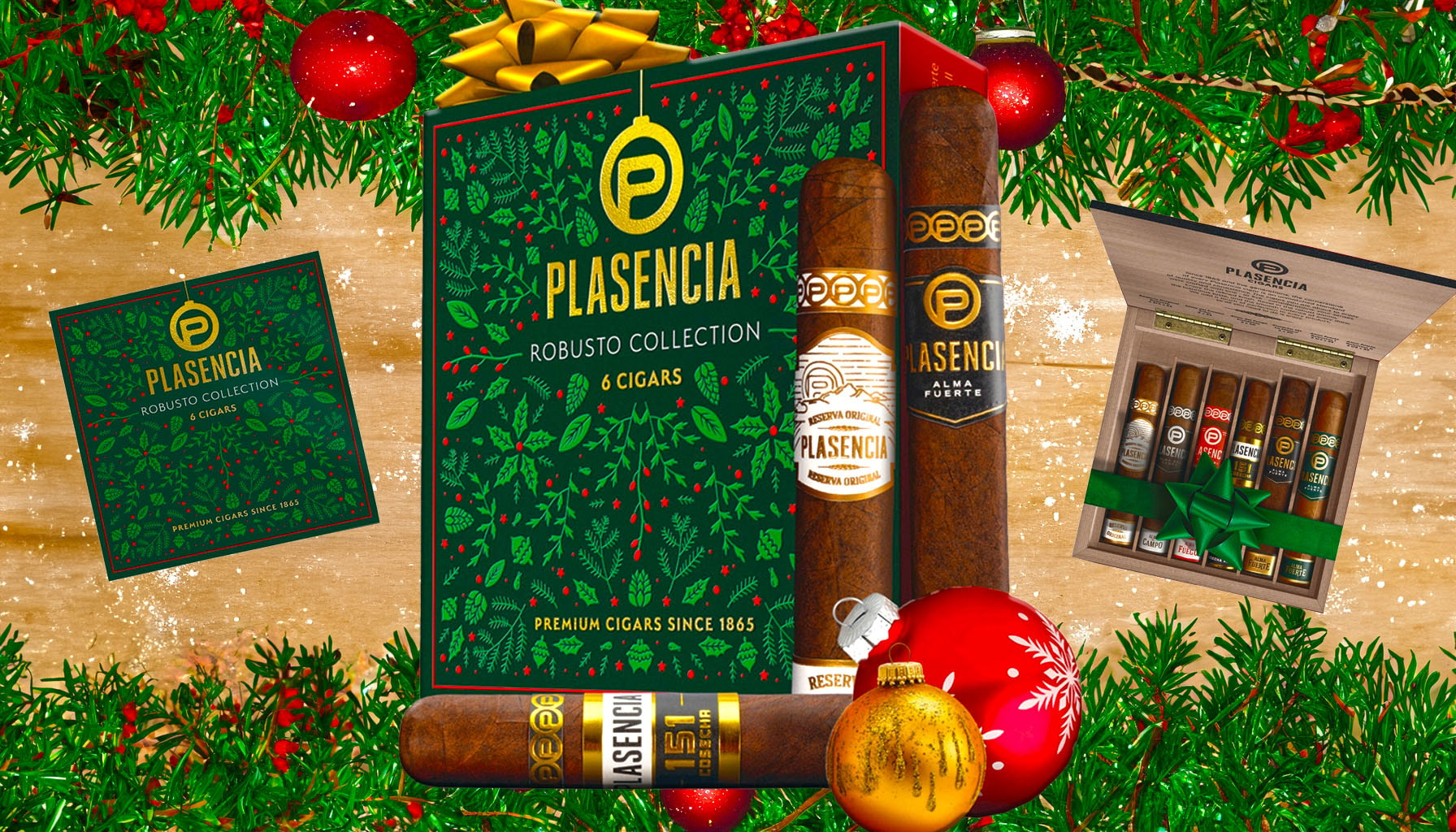 An illustration of the Plasencia 6 Cigar Robusto Collection showcasing premium cigars.