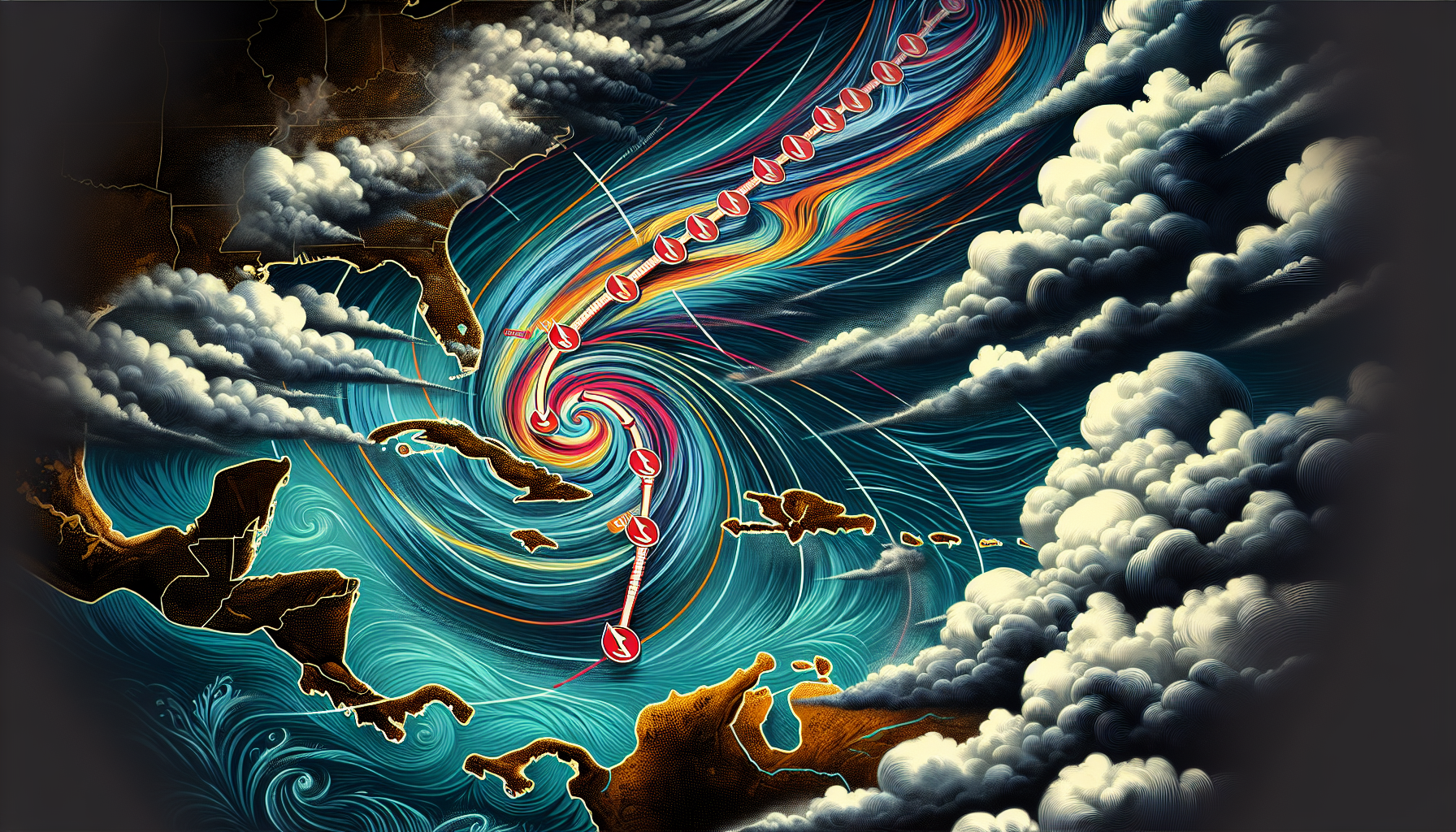 A visual representation of Hurricane Milton's path and intensification.