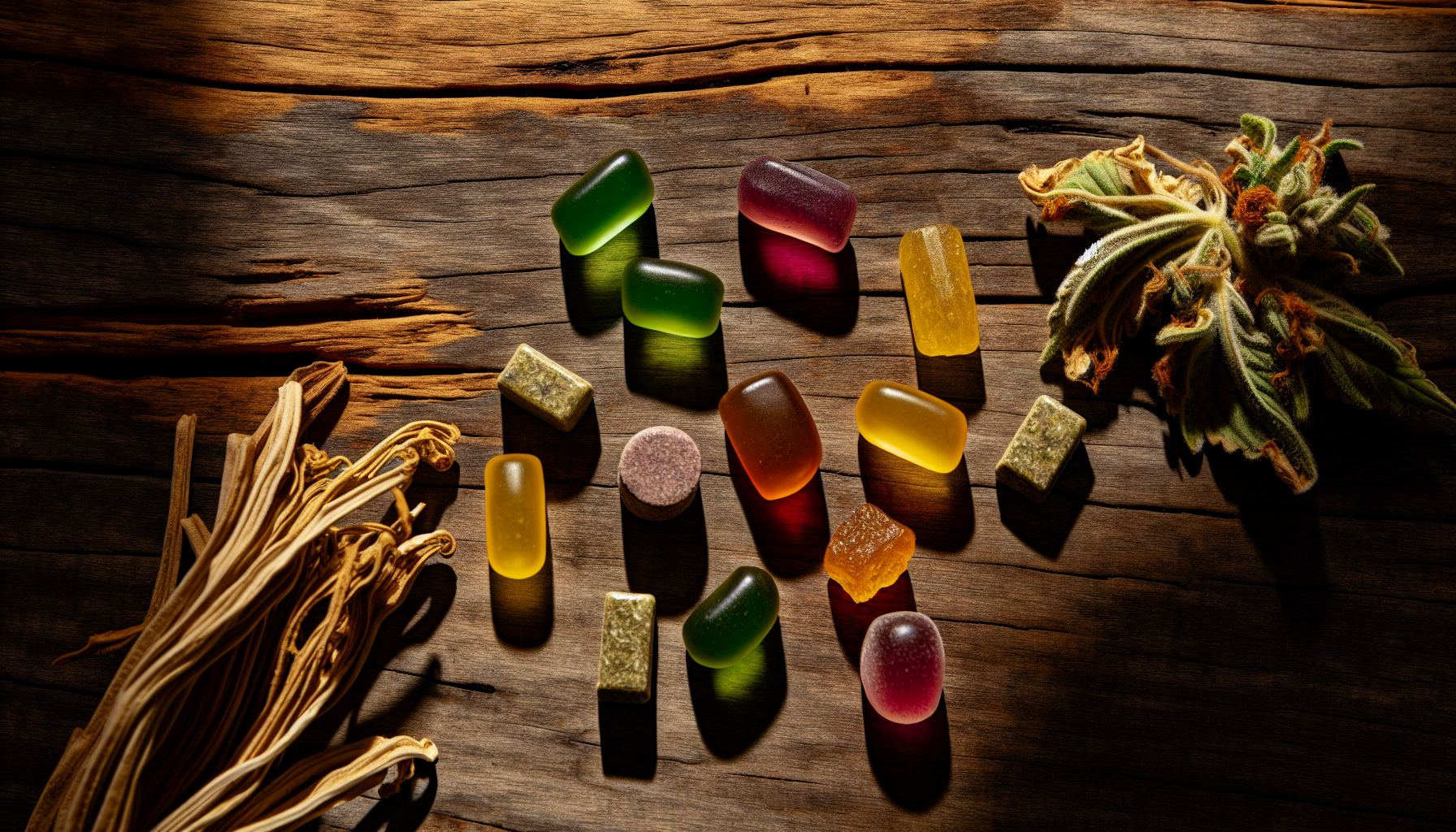 CBD-infused multivitamin gummies and natural herbs