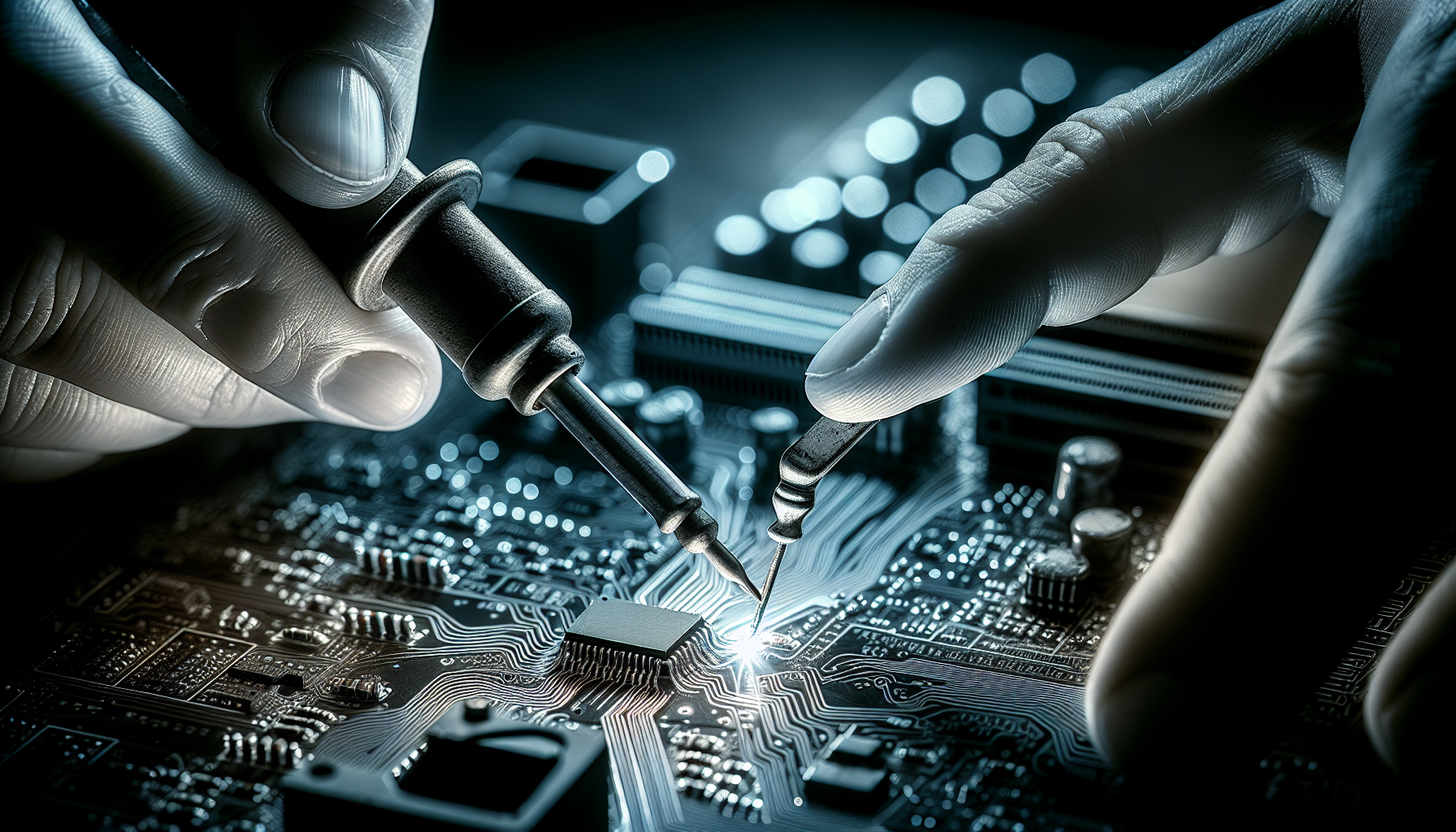 Illustration demonstrating proper soldering technique for resistors