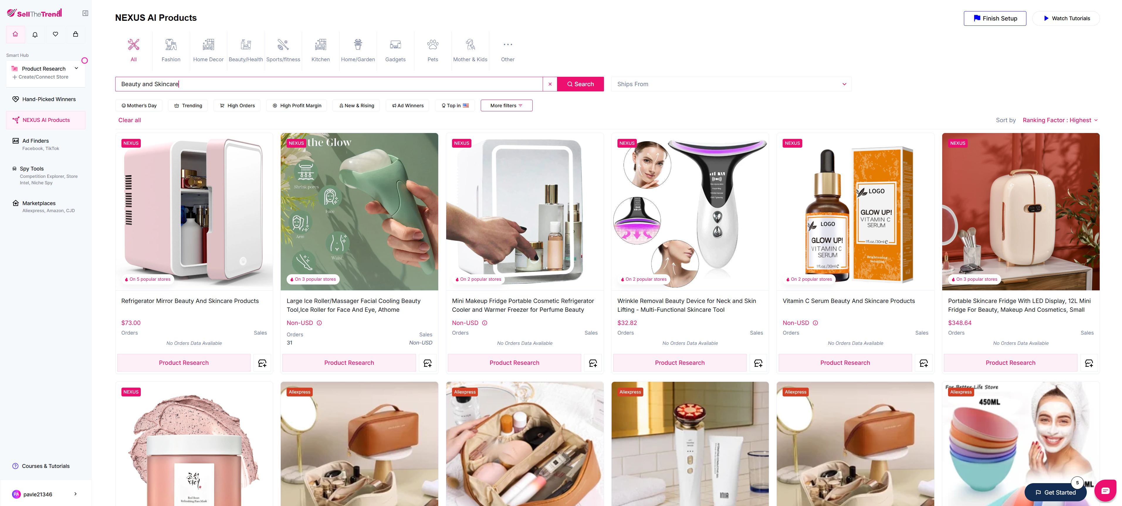 find dropshipping suppliers who sell skincare tools using sell the trend
