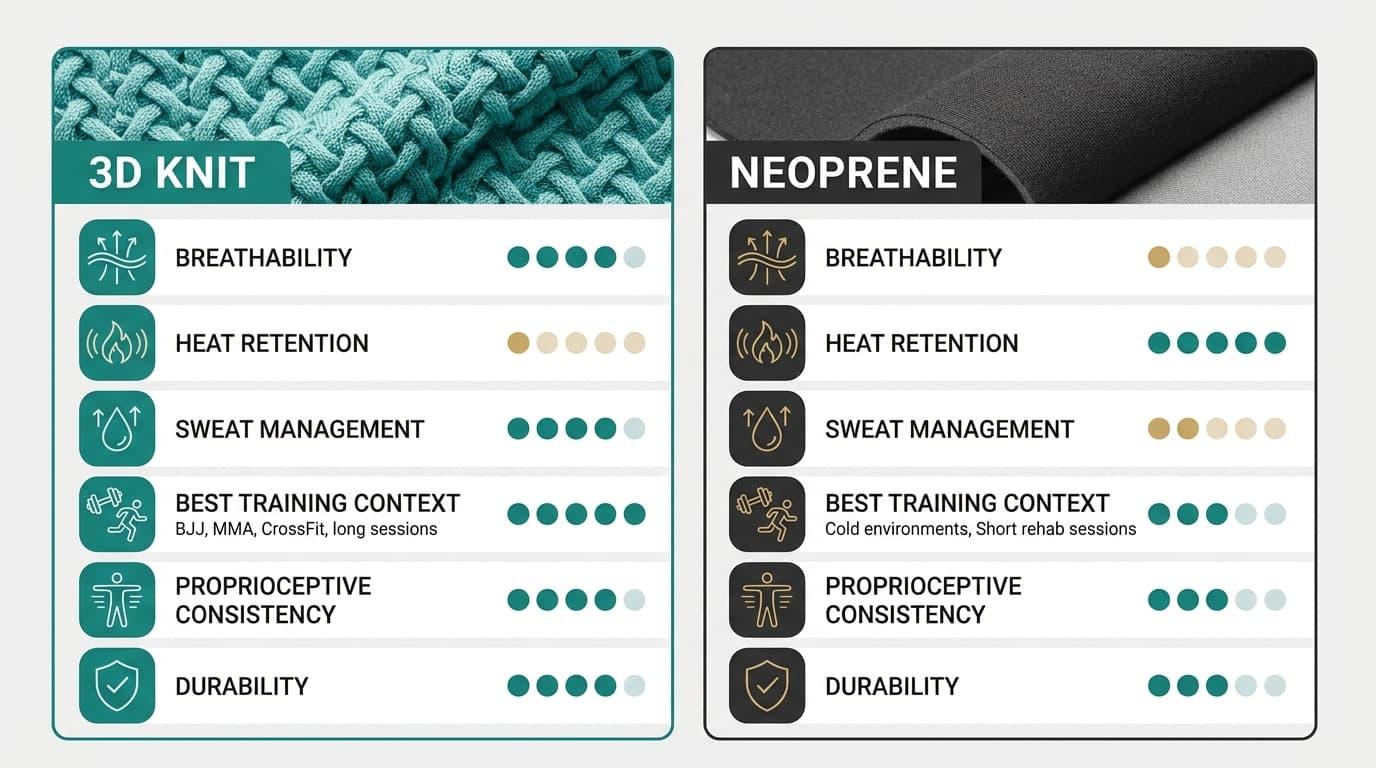 3D Knit vs. Neoprene: Choosing the Right Brace Material