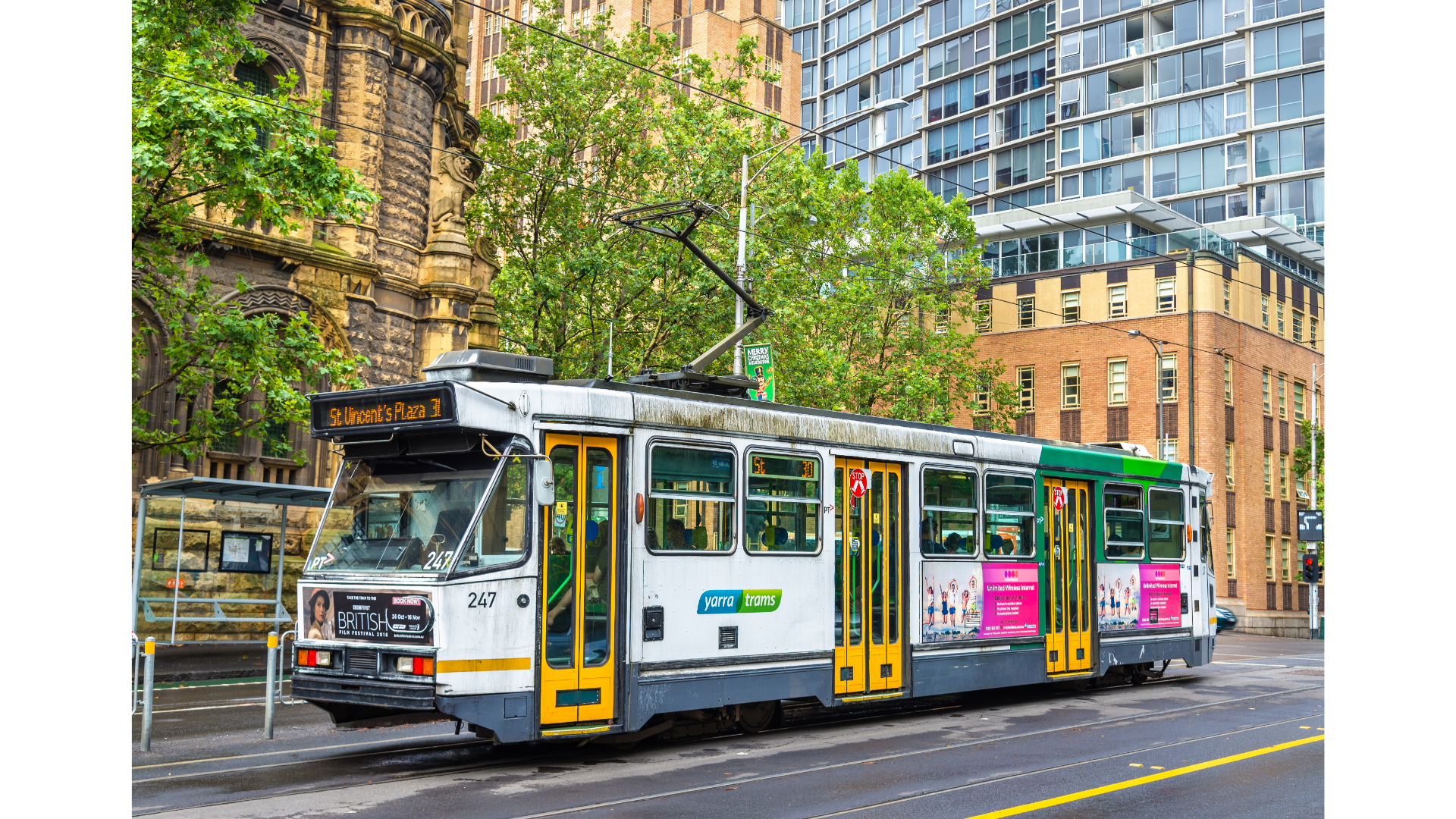 tram in capital city of Melbourne 
