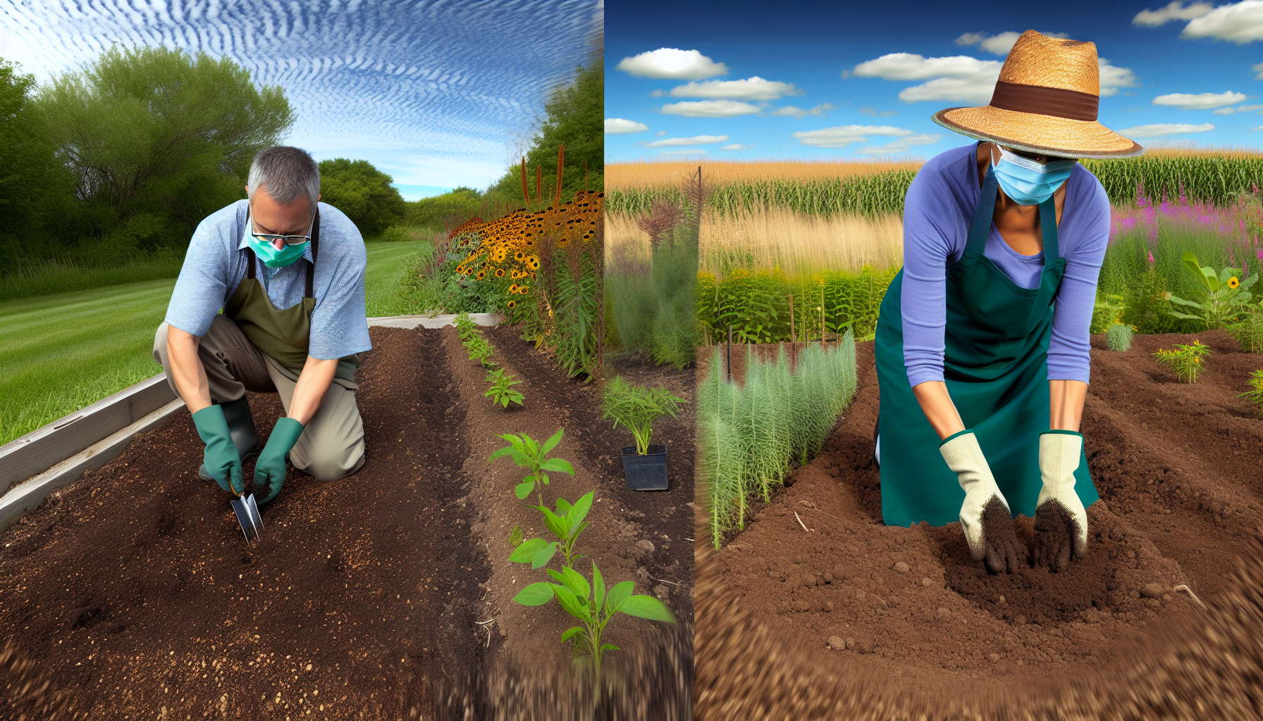 Sowing seeds vs. planting seedlings in prairie garden