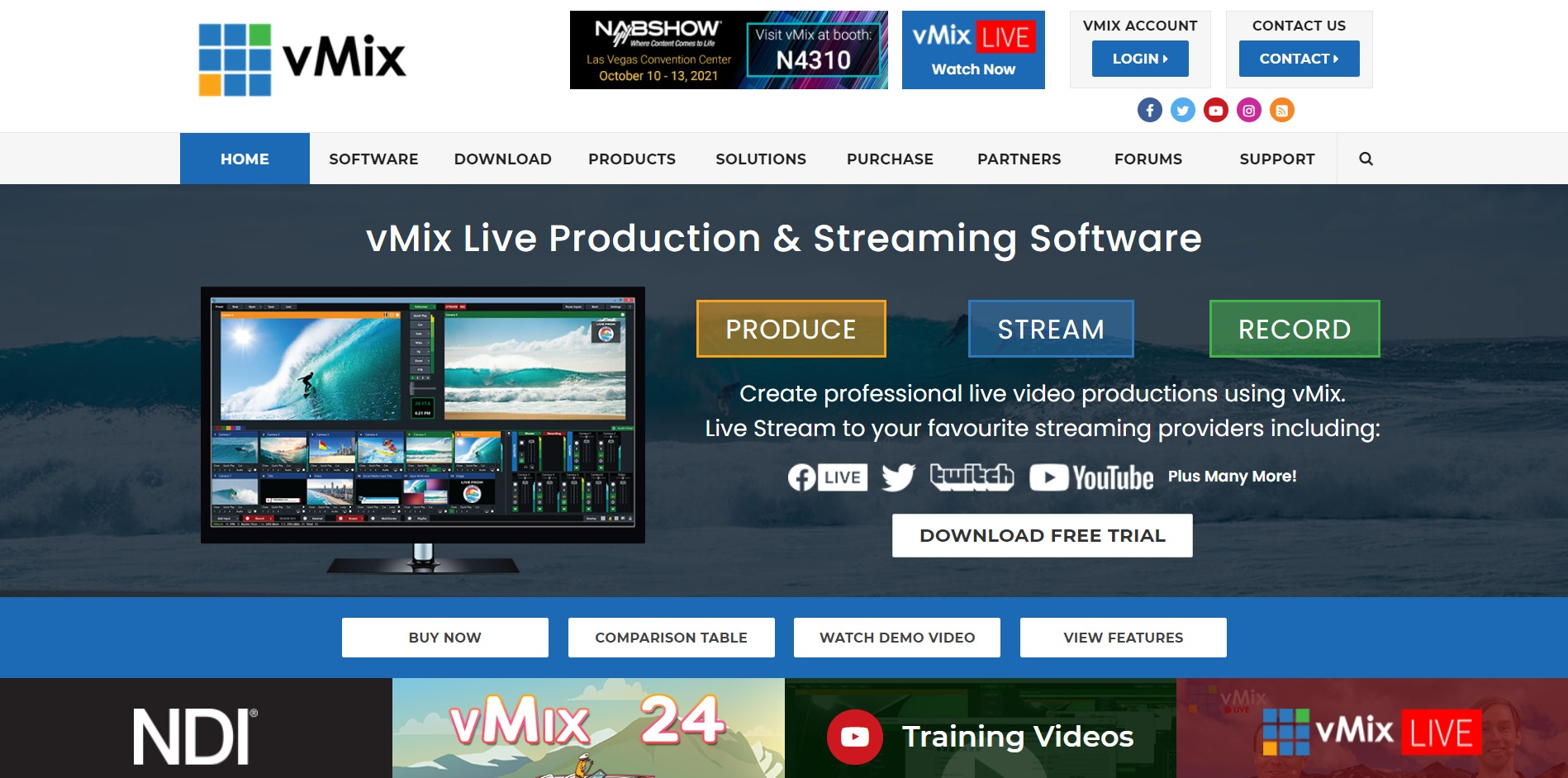 vMix main page