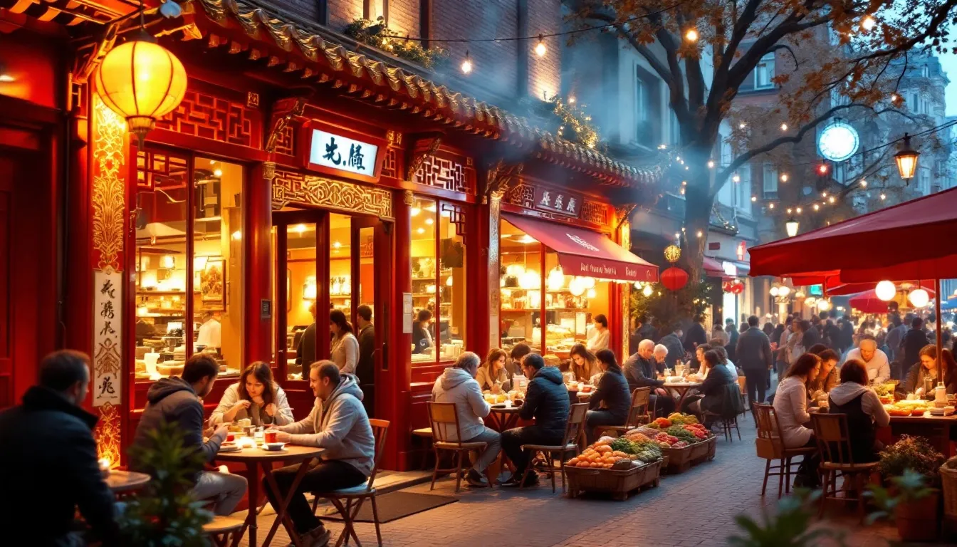 Ein Blick auf ein beliebtes China Restaurant in Düsseldorf.