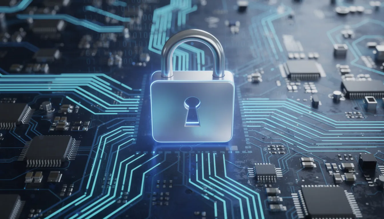 Un candado digital se encuentra sobre un fondo de circuitos, simbolizando la seguridad en línea para usuarios de casinos internacionales online. Esta imagen representa la protección de datos y métodos de pago seguros en el mundo de los juegos de azar.