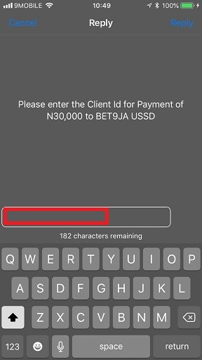 Insert Your Bet9Ja User Id