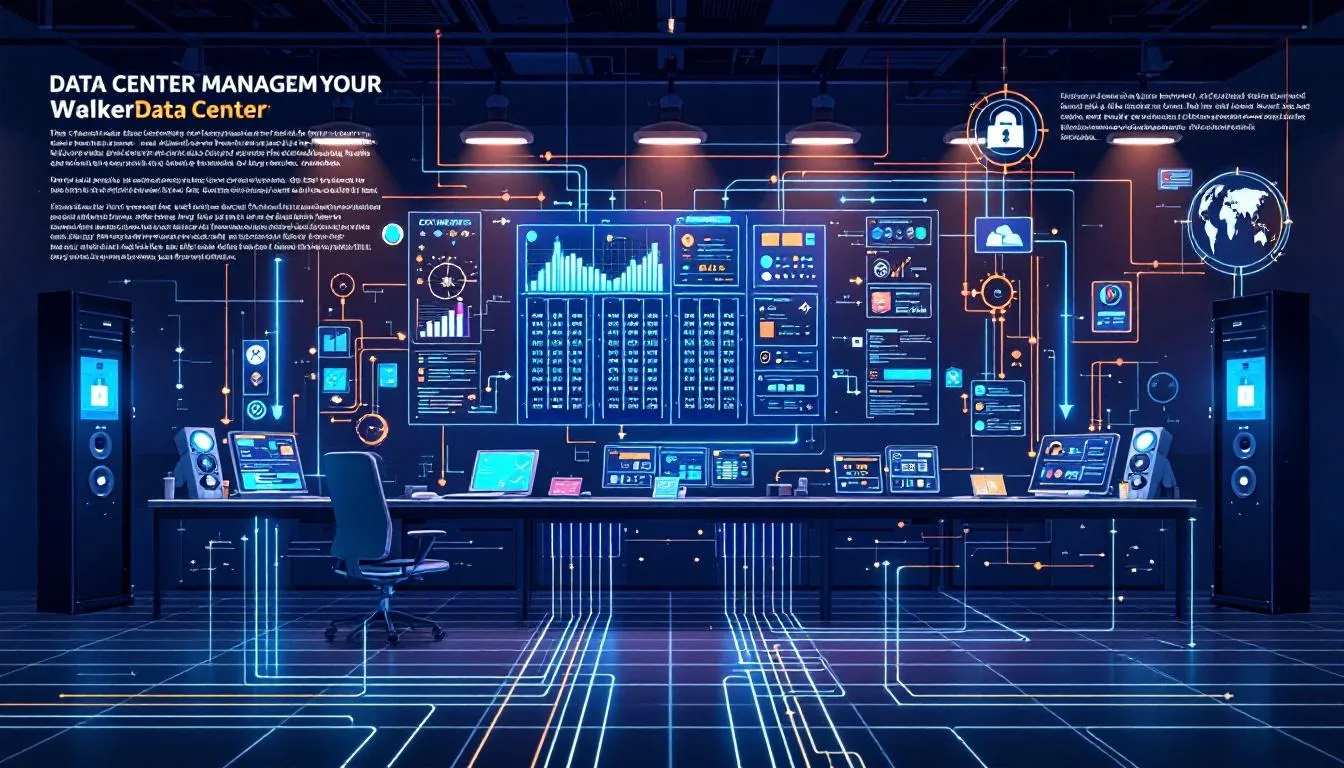 A modern data center management system ensuring operational efficiency.