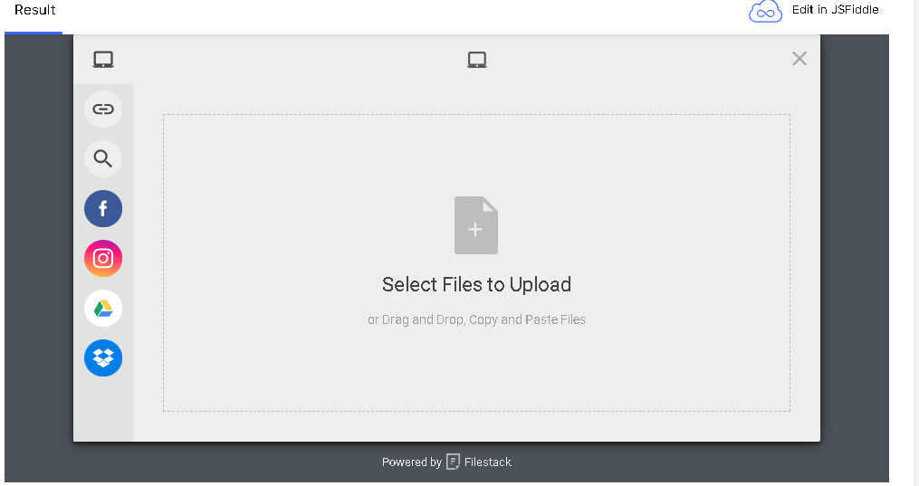 Filestack's cloud-based file uploader