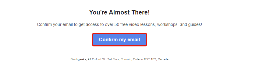 Confirmation email
