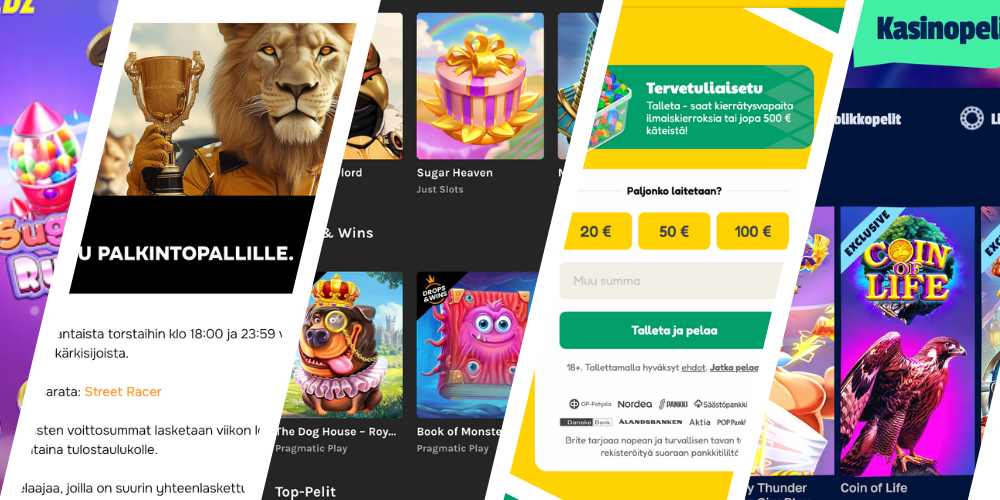 Kuvakollaasi Top 10 -nettikasinoista