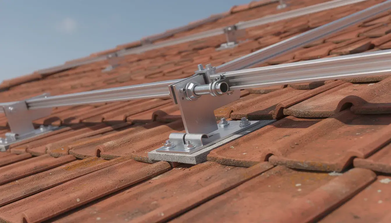 Montagesystem auf Ziegeldach.