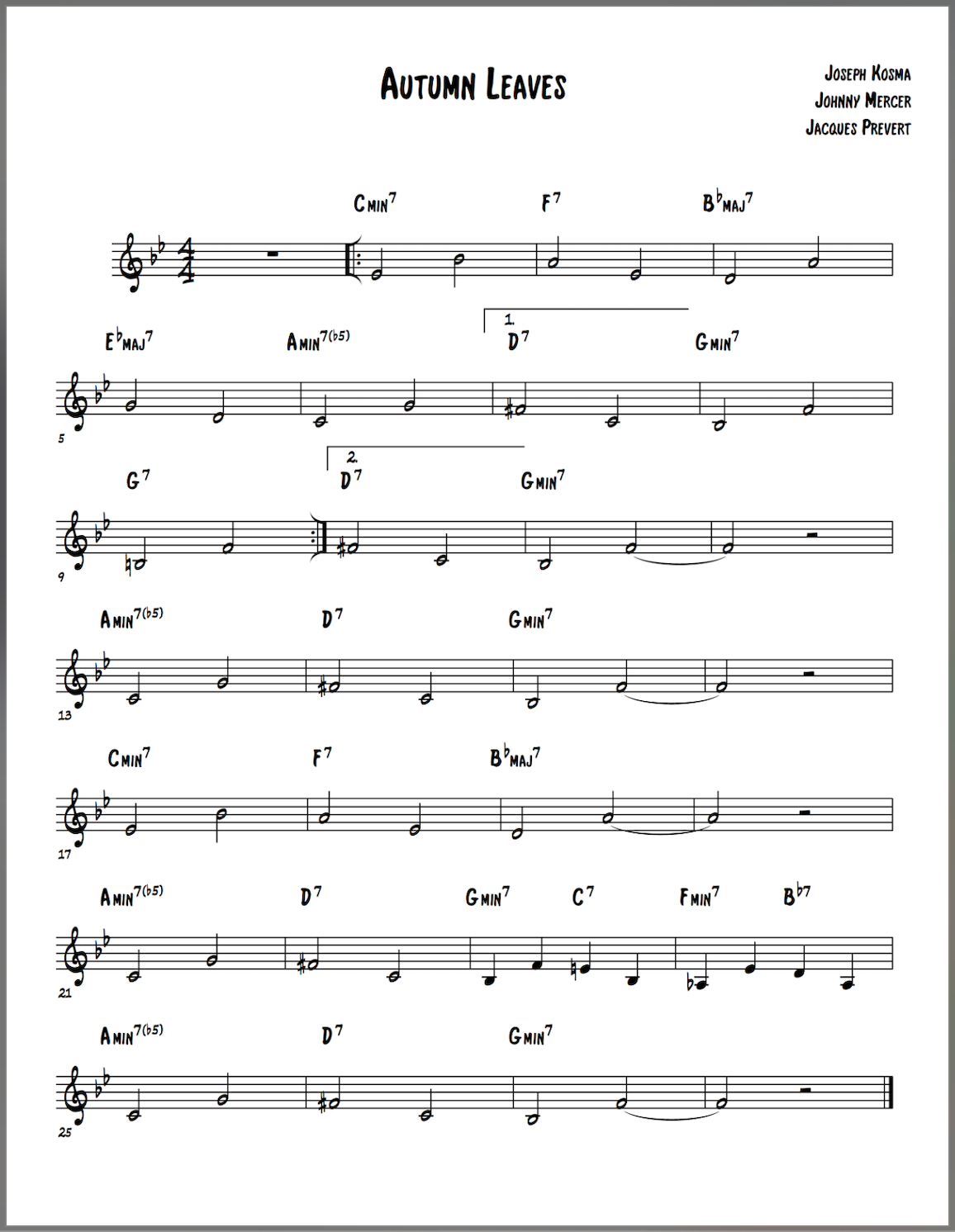 Learn Autumn Leaves Chords And Many Other Jazz Standards Learn Autumn Leaves Chords And Many Other Jazz Standards