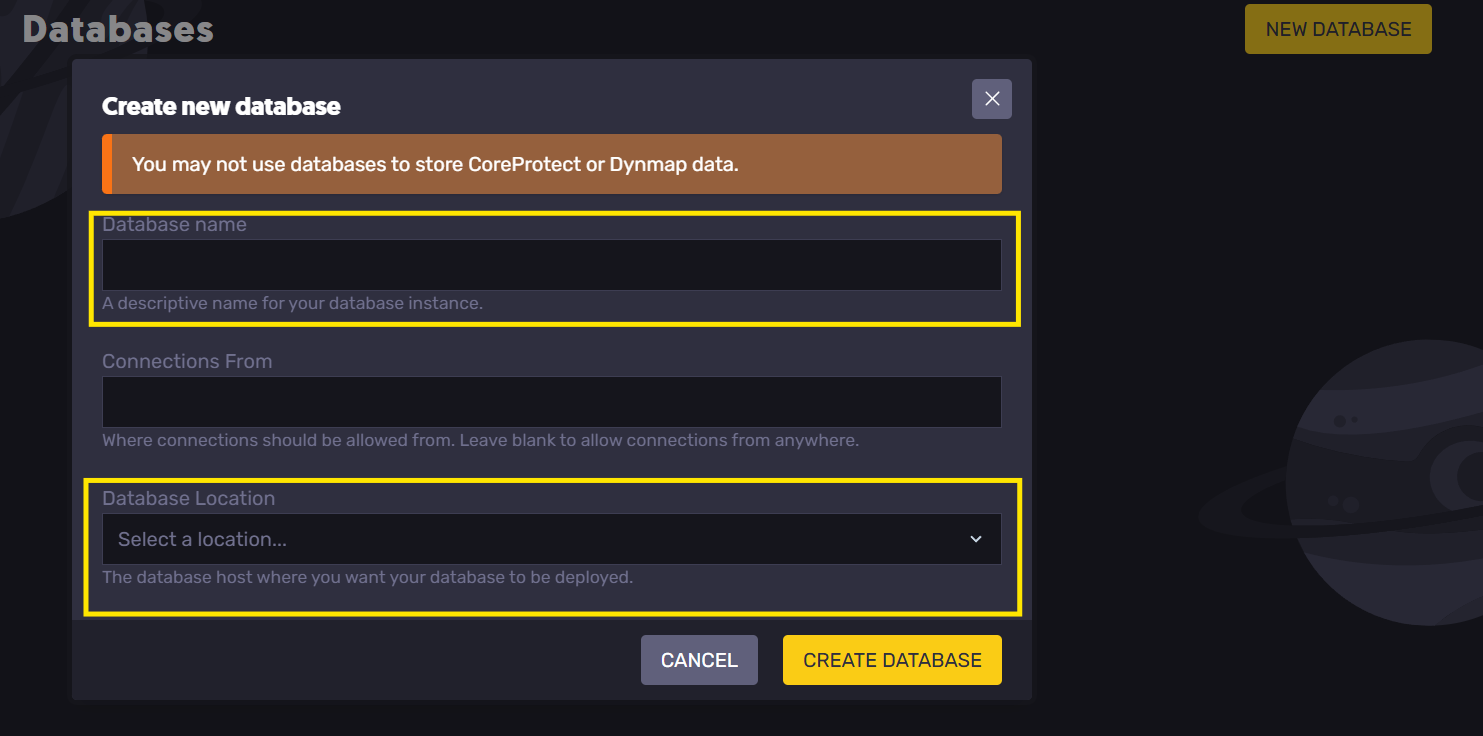 Create database for FiveM