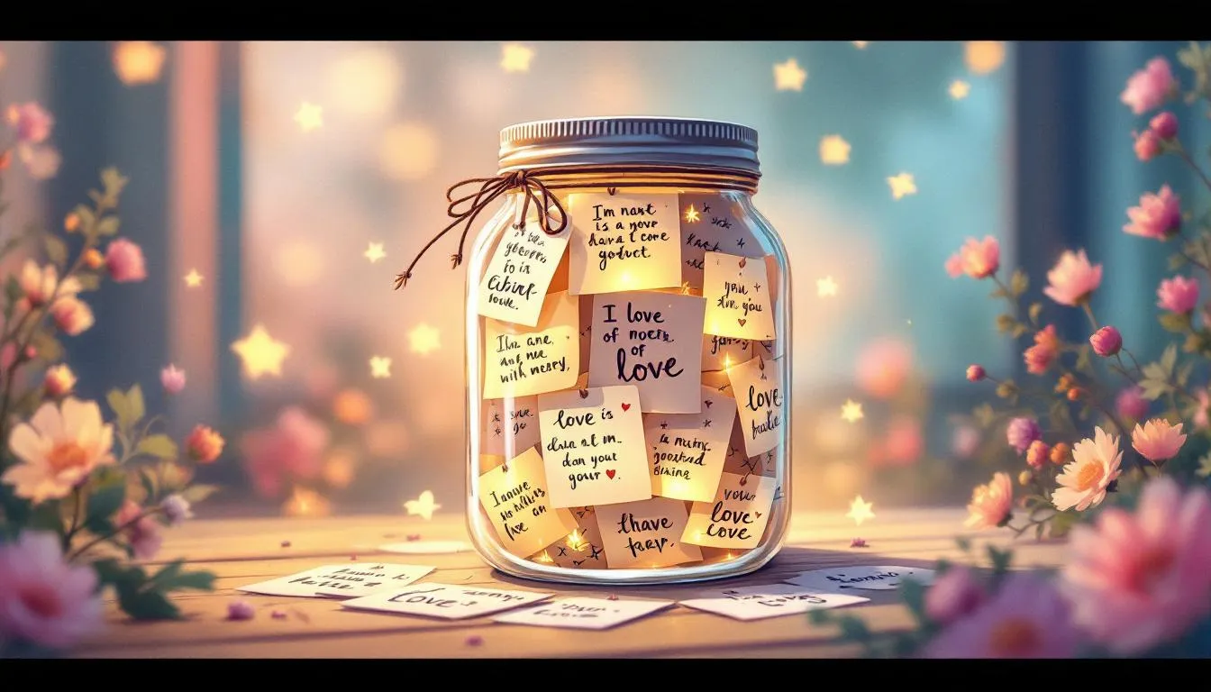 A DIY date night jar filled with romantic ideas for couples.