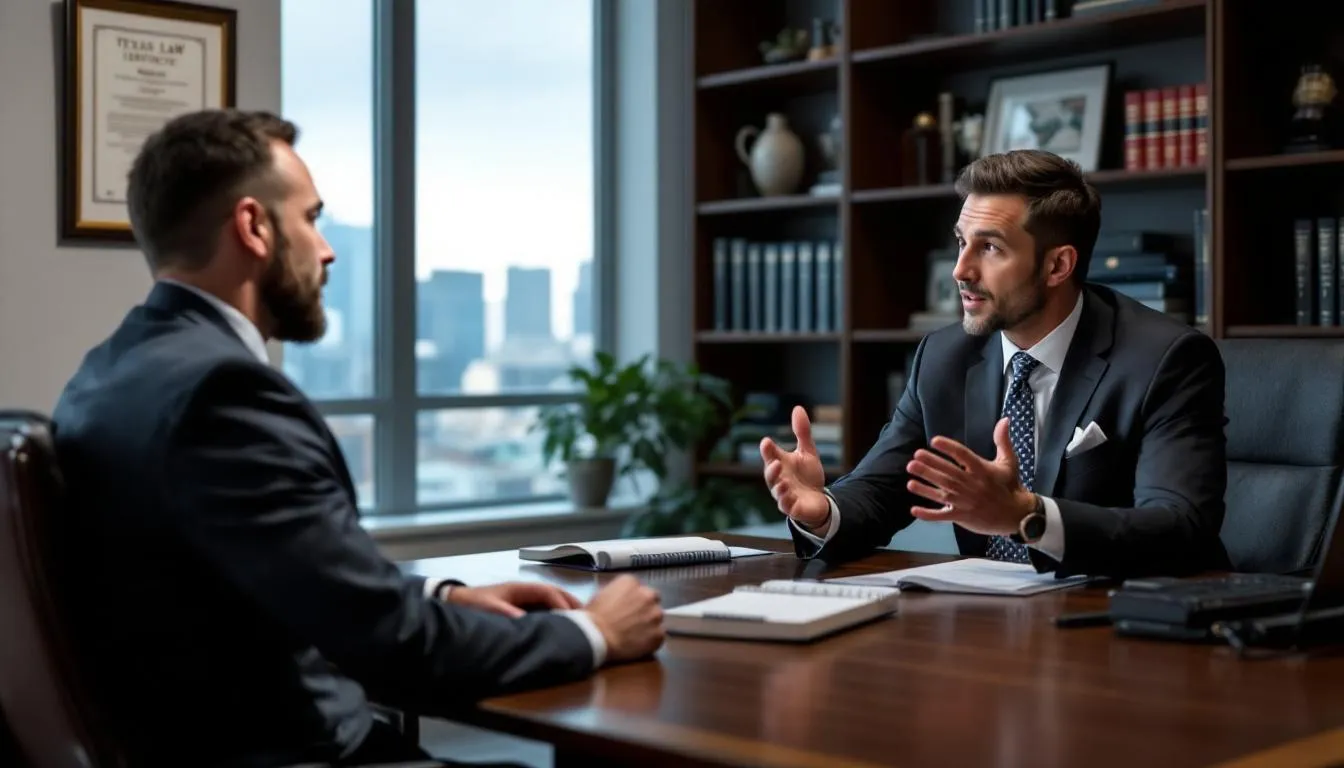 A lawyer explaining child support obligations during a custody modification case.