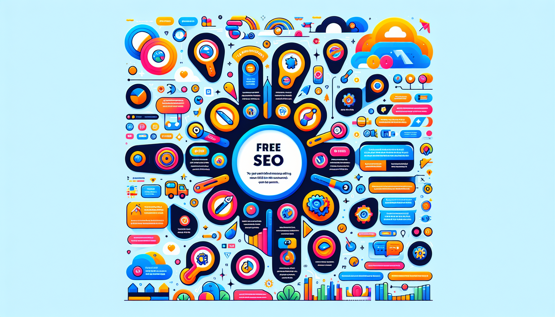 An infographic showcasing top free SEO tools available.