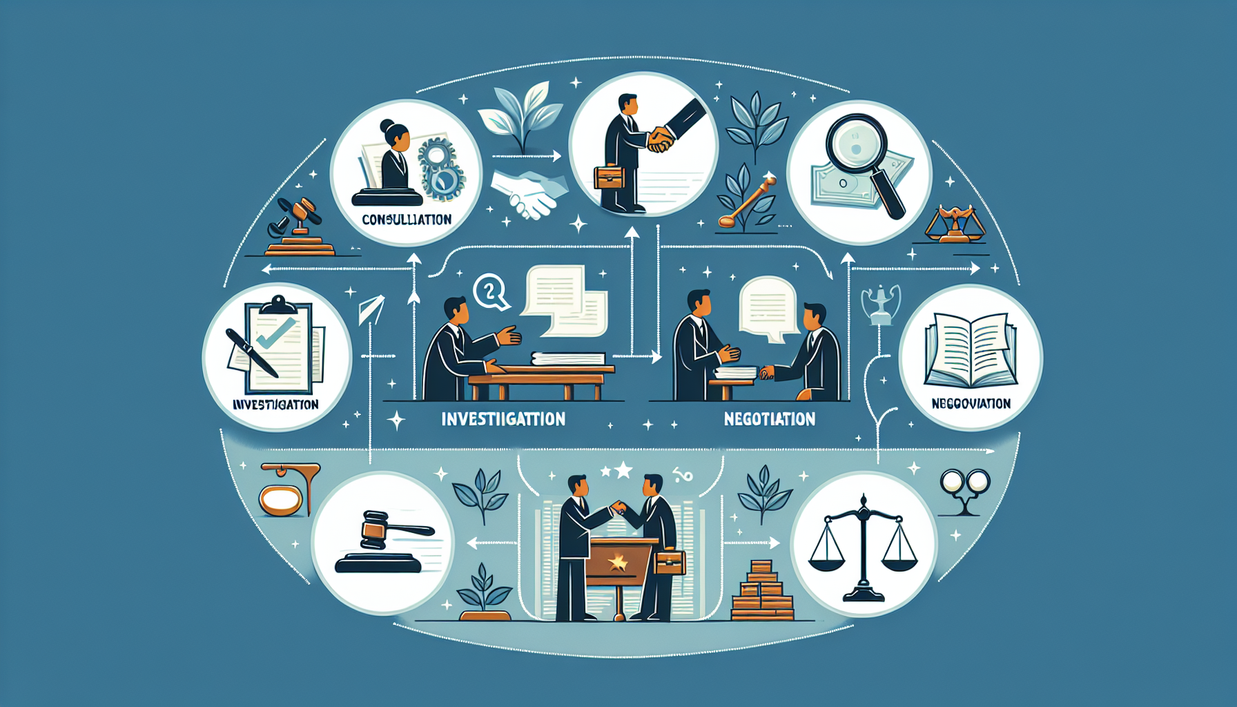 A visual representation of the process of working with a Houston personal injury attorney.