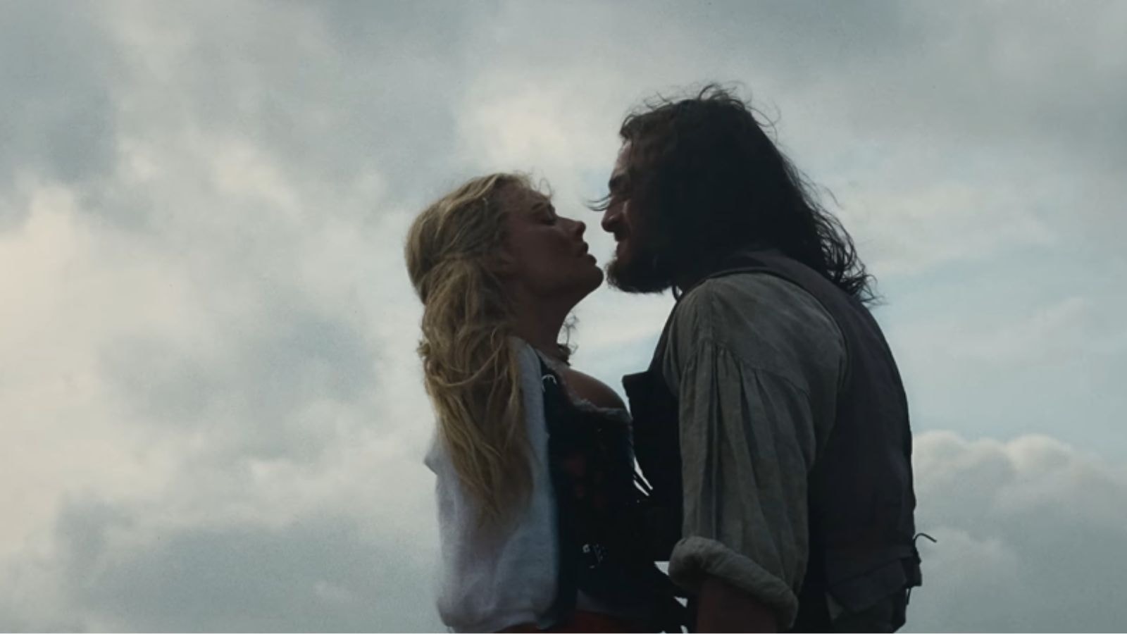 Jacob Elordi and Margot Robbie as Heathcliff and Catherine in Wuthering Heights
