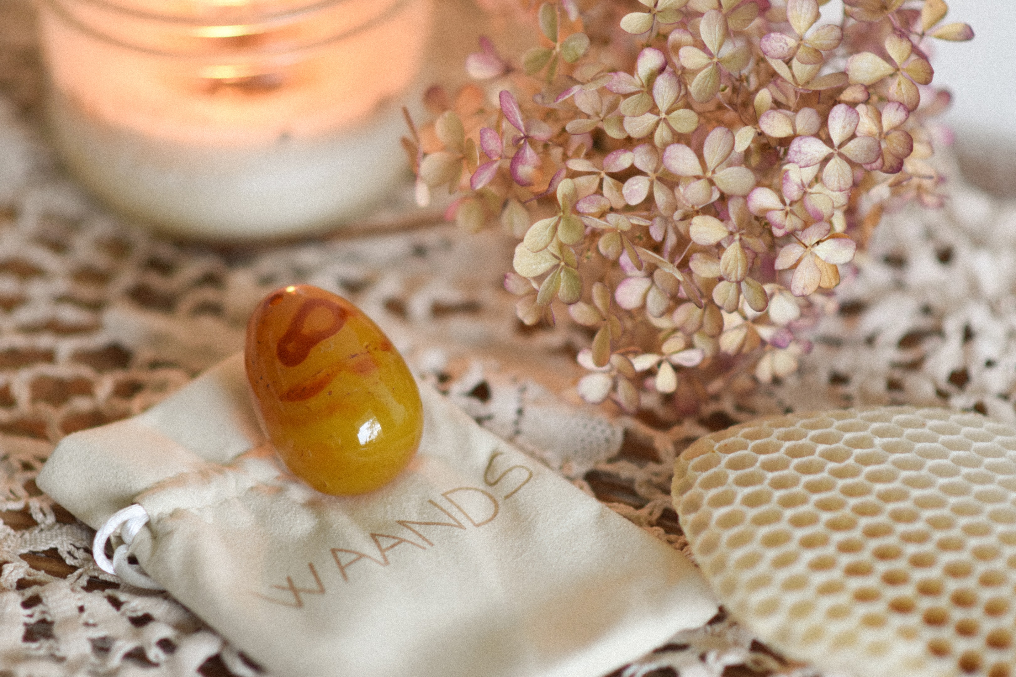 Orange golden stone with grounding properties