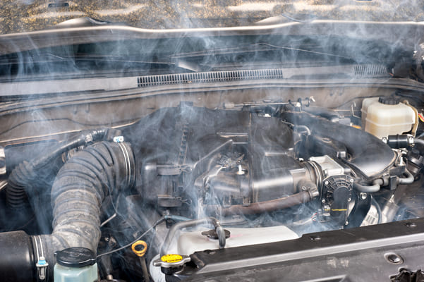 Gasoline vapors near a car engine