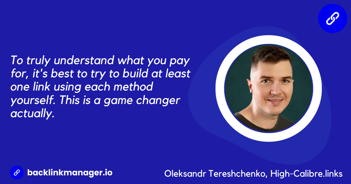 How to save on link-building: Oleksandr Tereshchenko, the Founder of High-Calibre.links