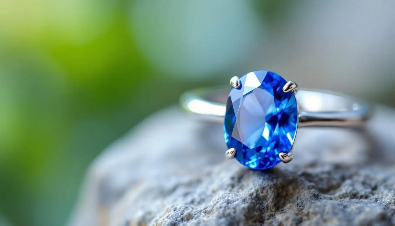 The image showcases a stunning collection of sapphire jewellery featuring deep blue sapphires in various styles, including a sapphire ring, earrings, and a pendant, all set in elegant yellow gold. This collection beautifully represents the September birthstone, symbolizing loyalty and trust, making it a perfect gift for loved ones celebrating their birthday this month.