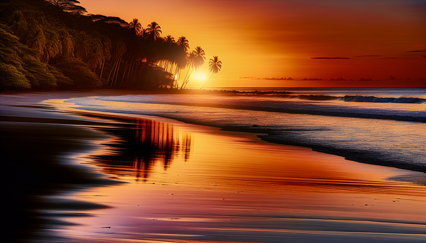 Sunset view of Playa Ventanas beach
