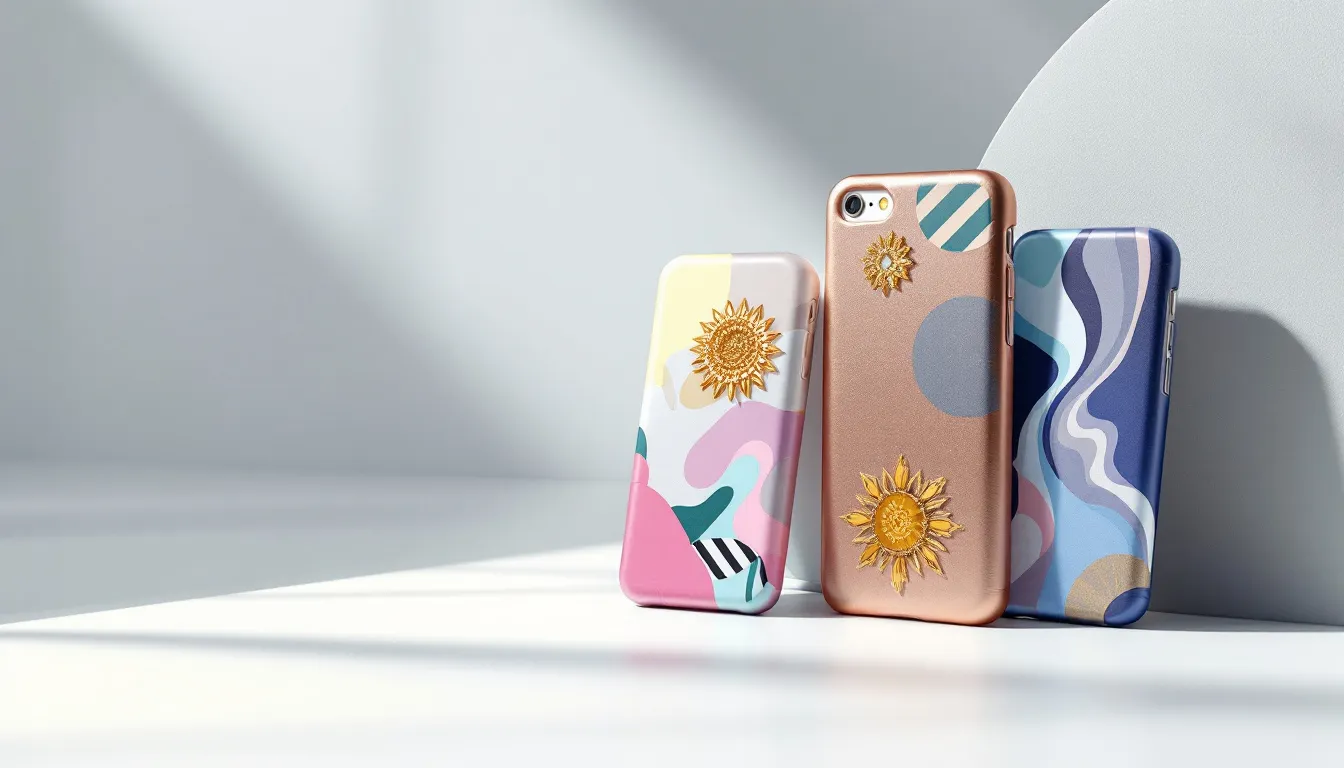 Popular phone case brands showcased with various designs.