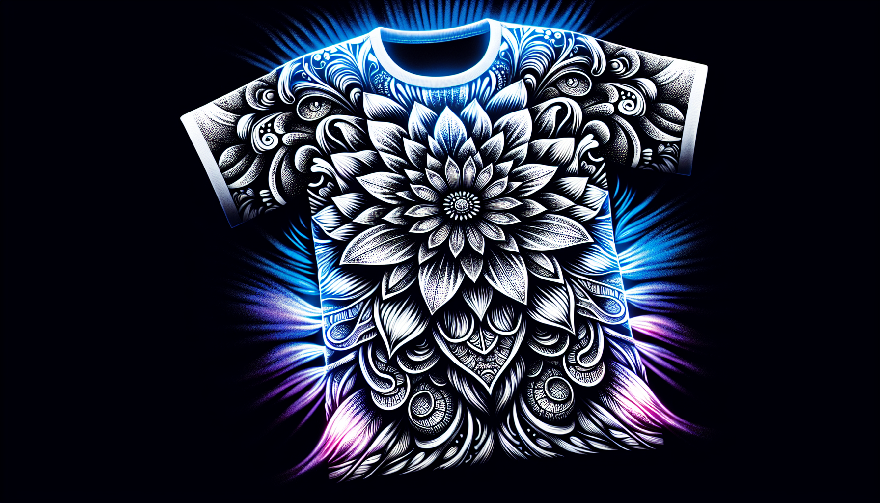 UV reactive clothing changing color under ultraviolet light