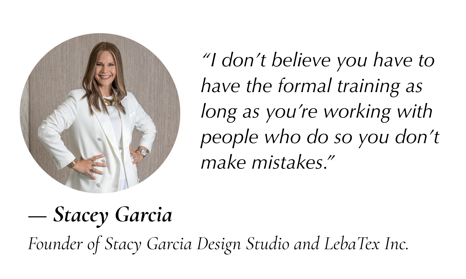 a quote from Stacey Garcia