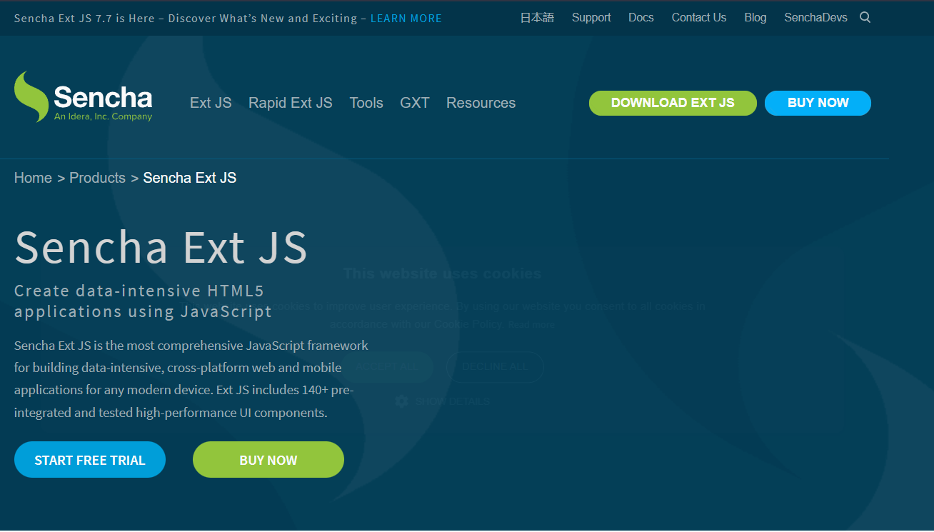 The ext js site