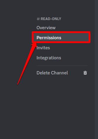Image showing the Discord Channel's permissions tab