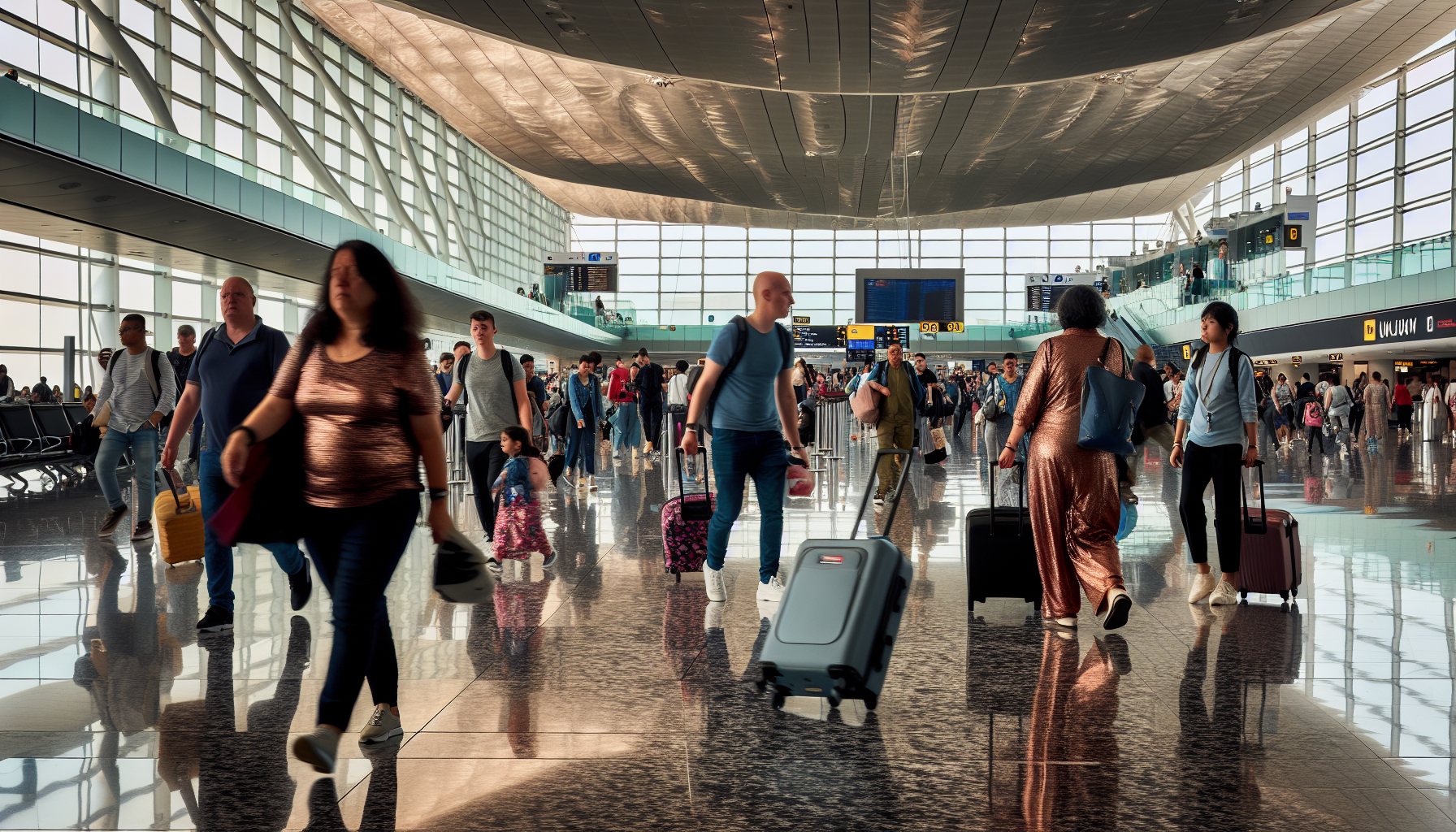 Passengers walking at JFK Airport