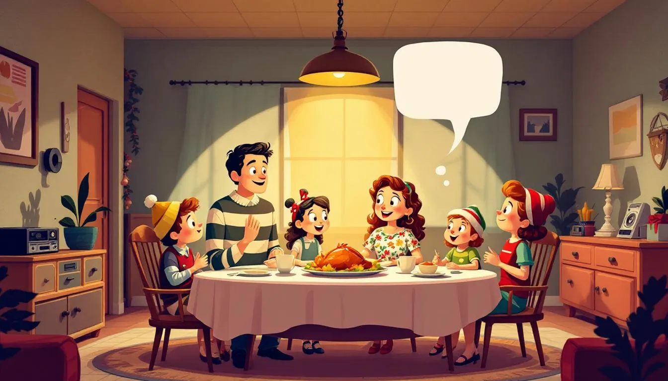 A family discussing insurance coverage and safety measures to prepare for unexpected events during the holidays.