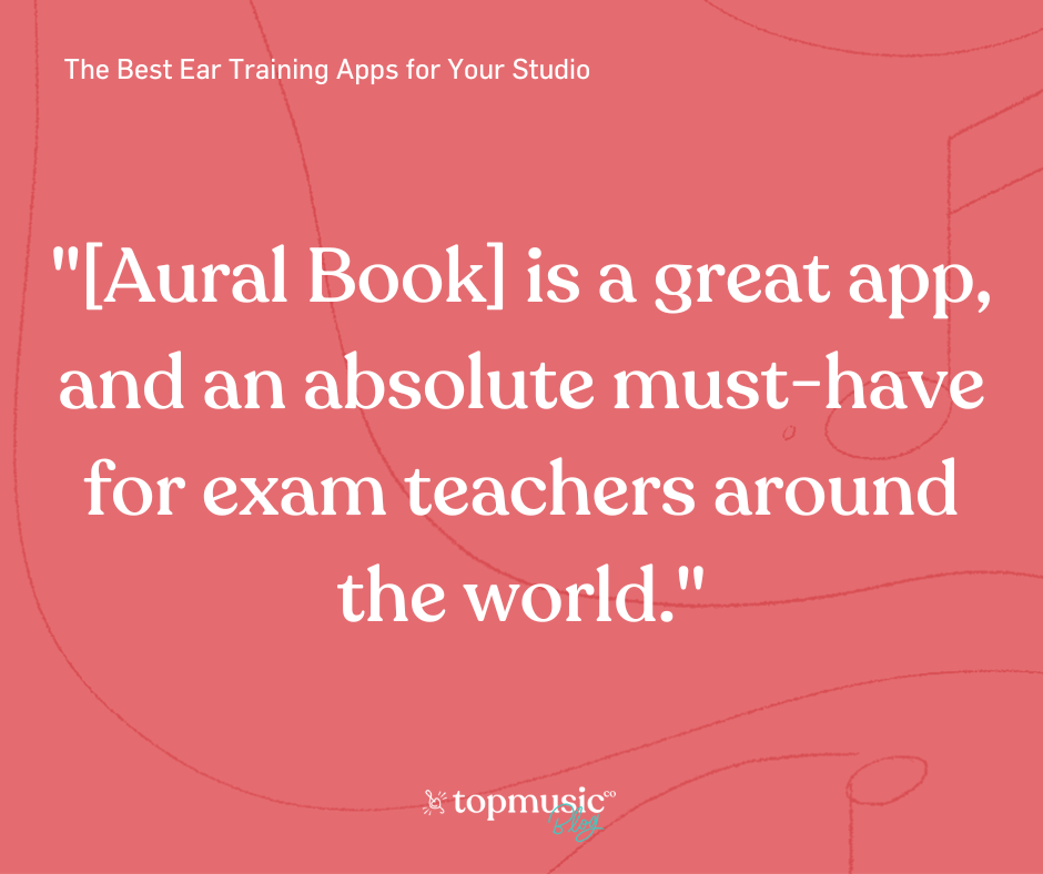 Quote about how Aural Book is a great ear training app