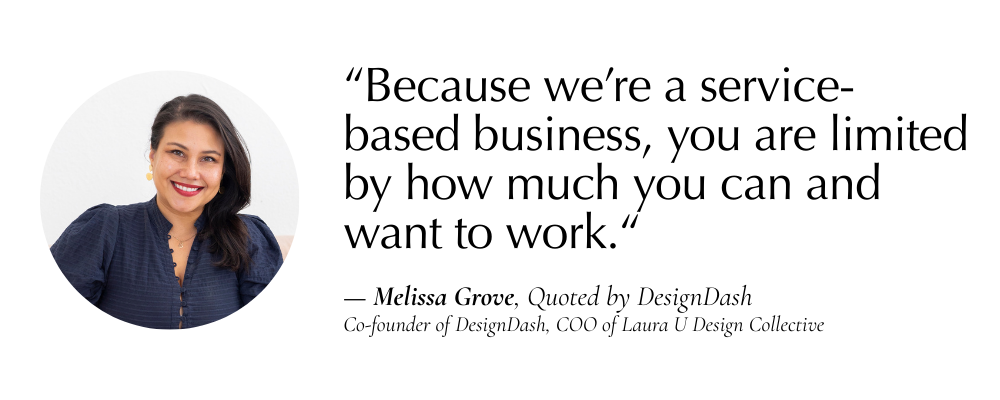 a quote from Melissa Grove with text and her face in a bubble to the left