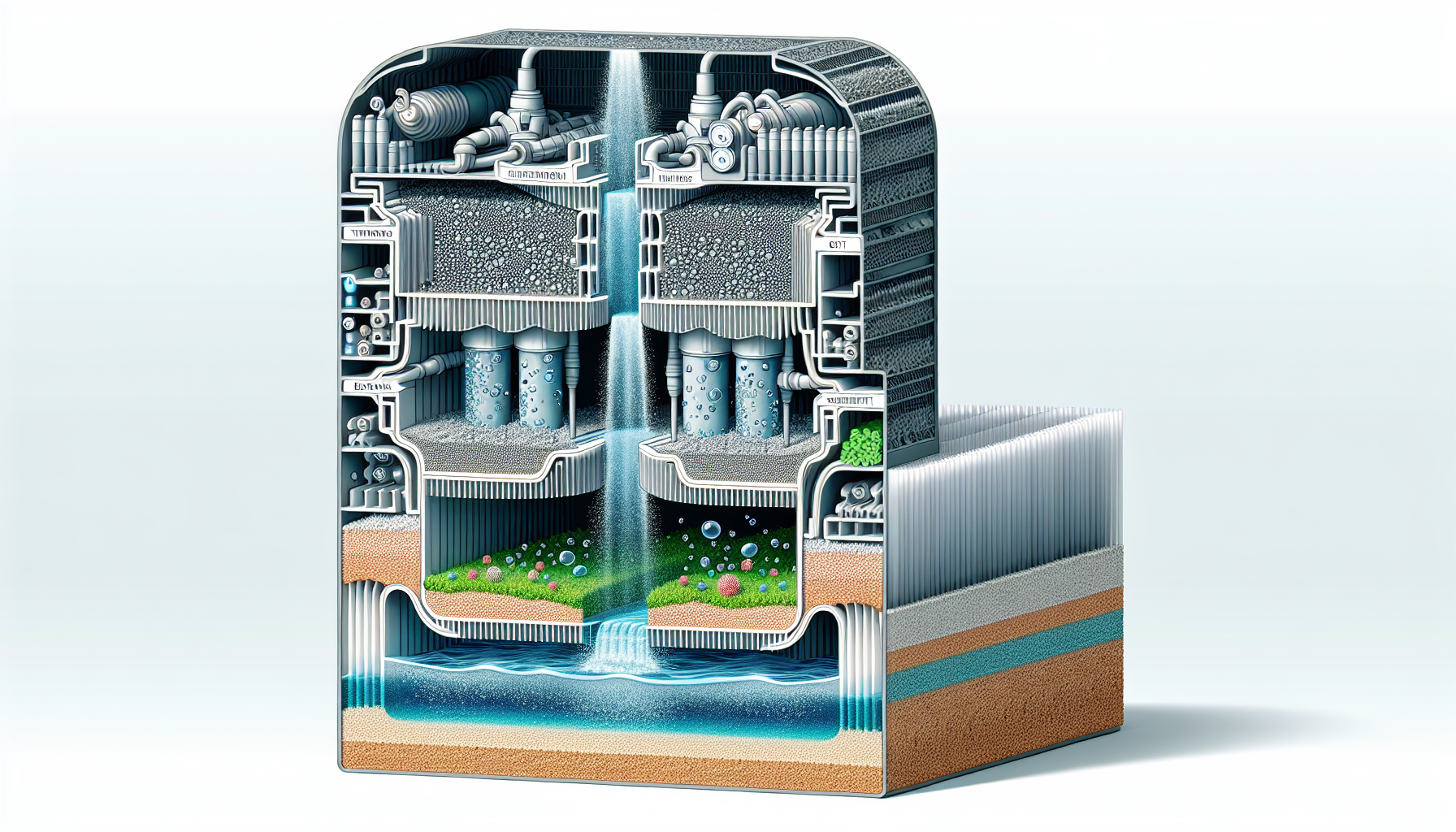 Illustration of advanced filtration technology in Puretec Hybrid P3