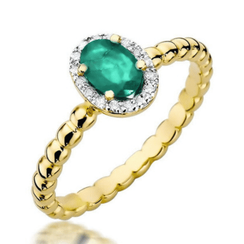 Geltono aukso žiedas su smaragdu – fashiongold.lt