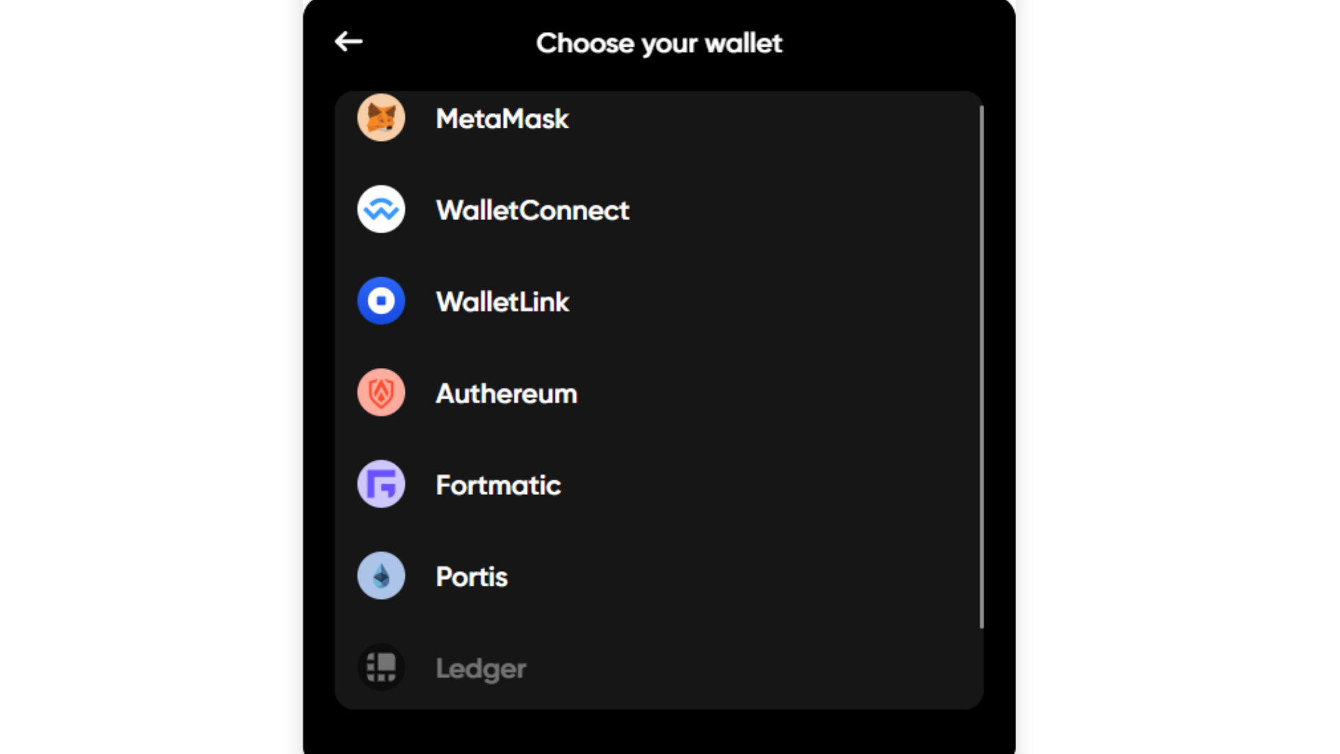 Some of the wallet options available on Orion Swap Widget to get you on your crypto journey.
